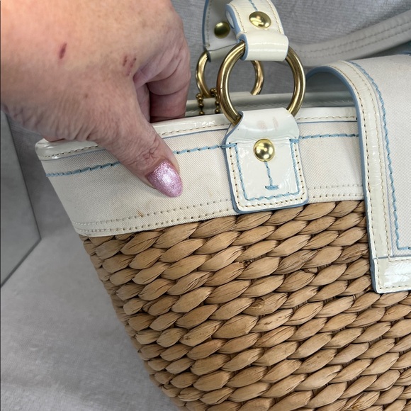 Coach 2006 vintage legacy straw basket bag - Picture 5 of 12